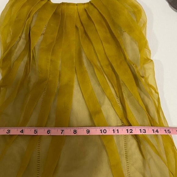 BCBGMAXAZRIA Runway Silk/Organza Yellow/Gold Dress Size 0 NWOT - Picture 6 of 11